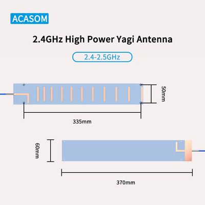 RFSMA αρσενικό Yagi Drone Jammer Αντένα 50 Ωμ 13 DBi υψηλό κέρδος