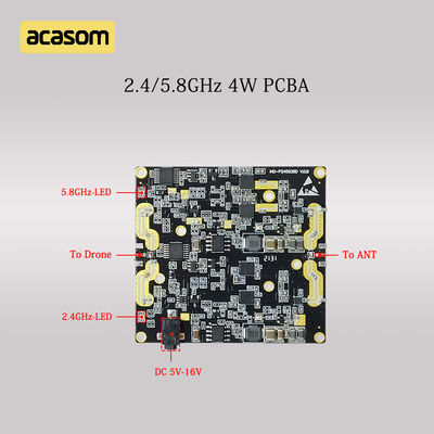 Διπλή ζώνη 5.8GHz &amp; 2.4GHz RF ενισχυτής σήματος 4W 36dBm PCBA Board Για DC 12V